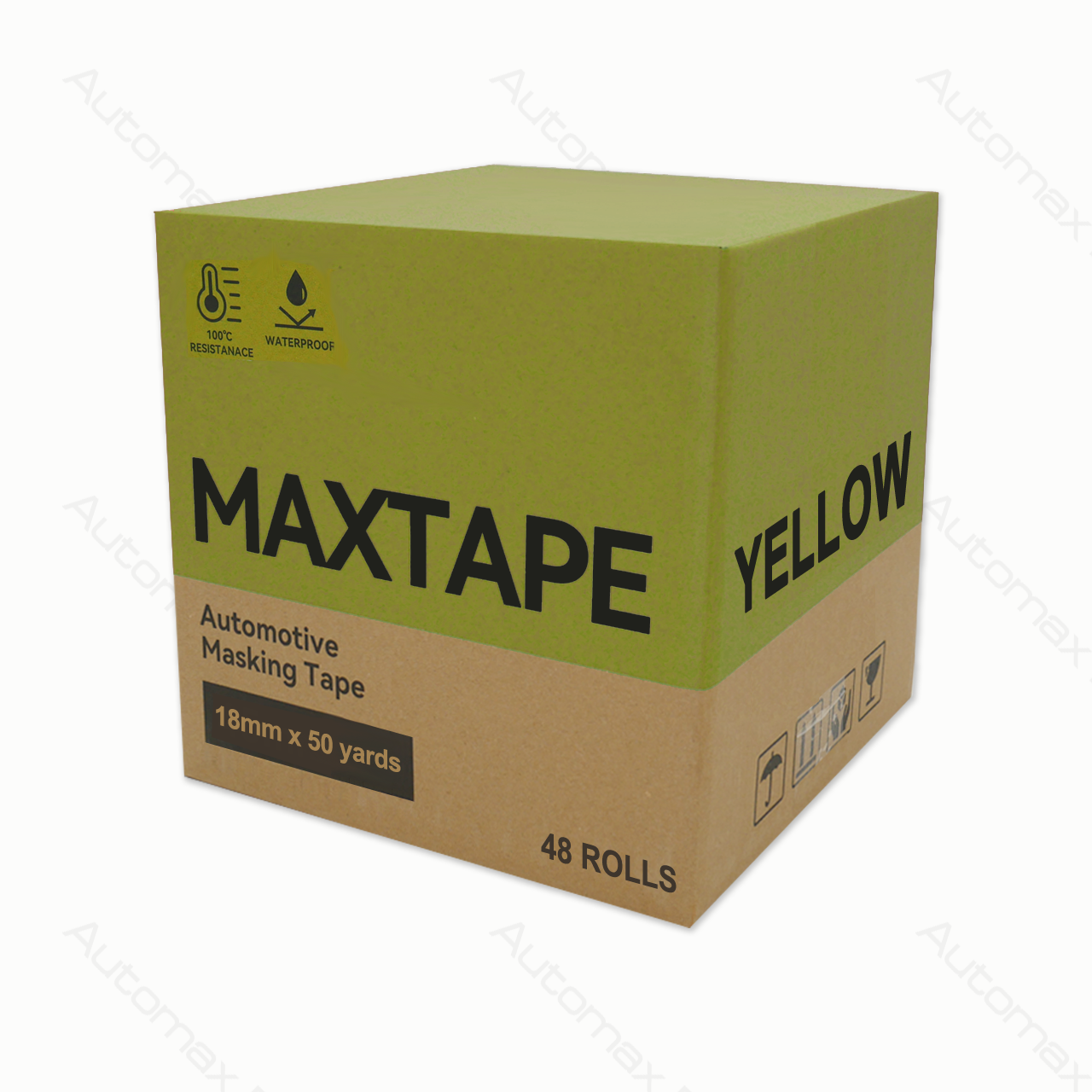 Yellow MaxTape 18mm X 50 yards * 1BOX(48 rolls)