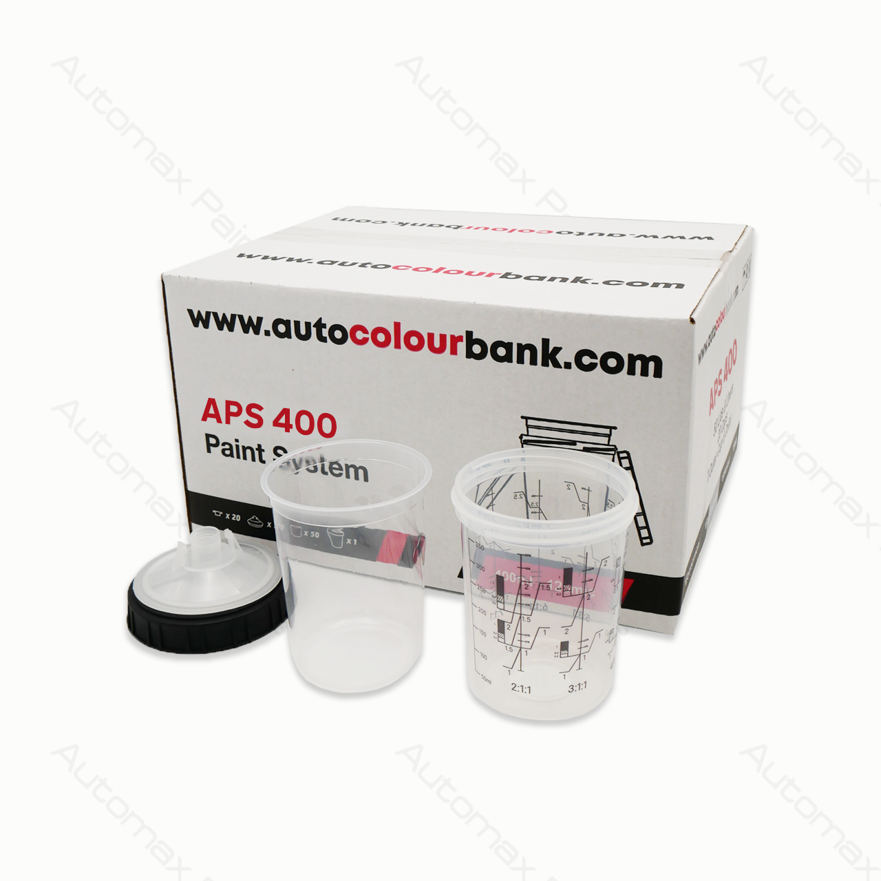 MPS CUP with Collar (125um) 400cc. Inner Cup 50pcs liner+50pcs lid+20pcs Stopper + hard cup