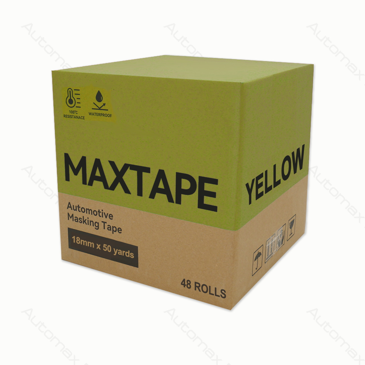 Yellow MaxTape 18mm X 50 yards*1BOX (48 rolls)