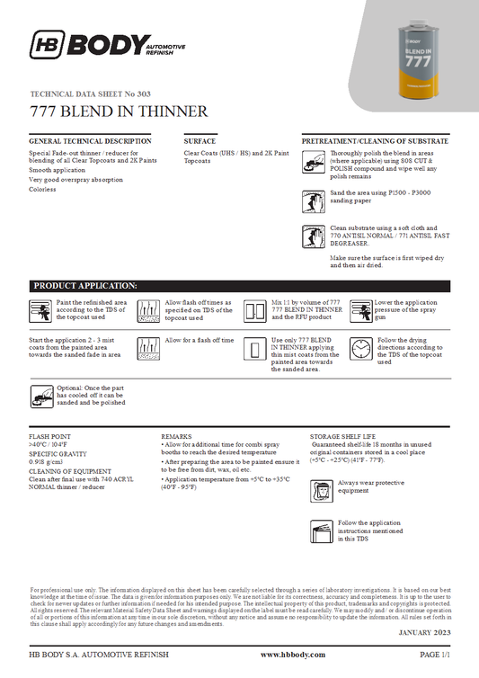 777 Blend-In Thinner 1L