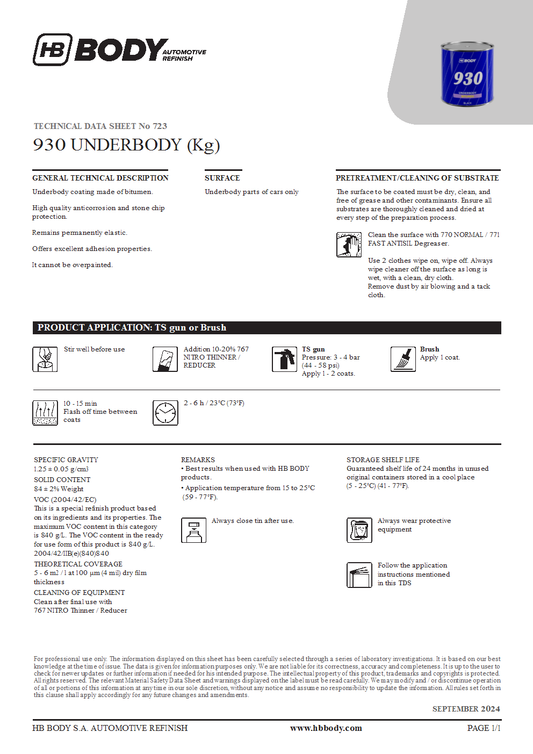 930 Underbody Protection 20Kg/Can