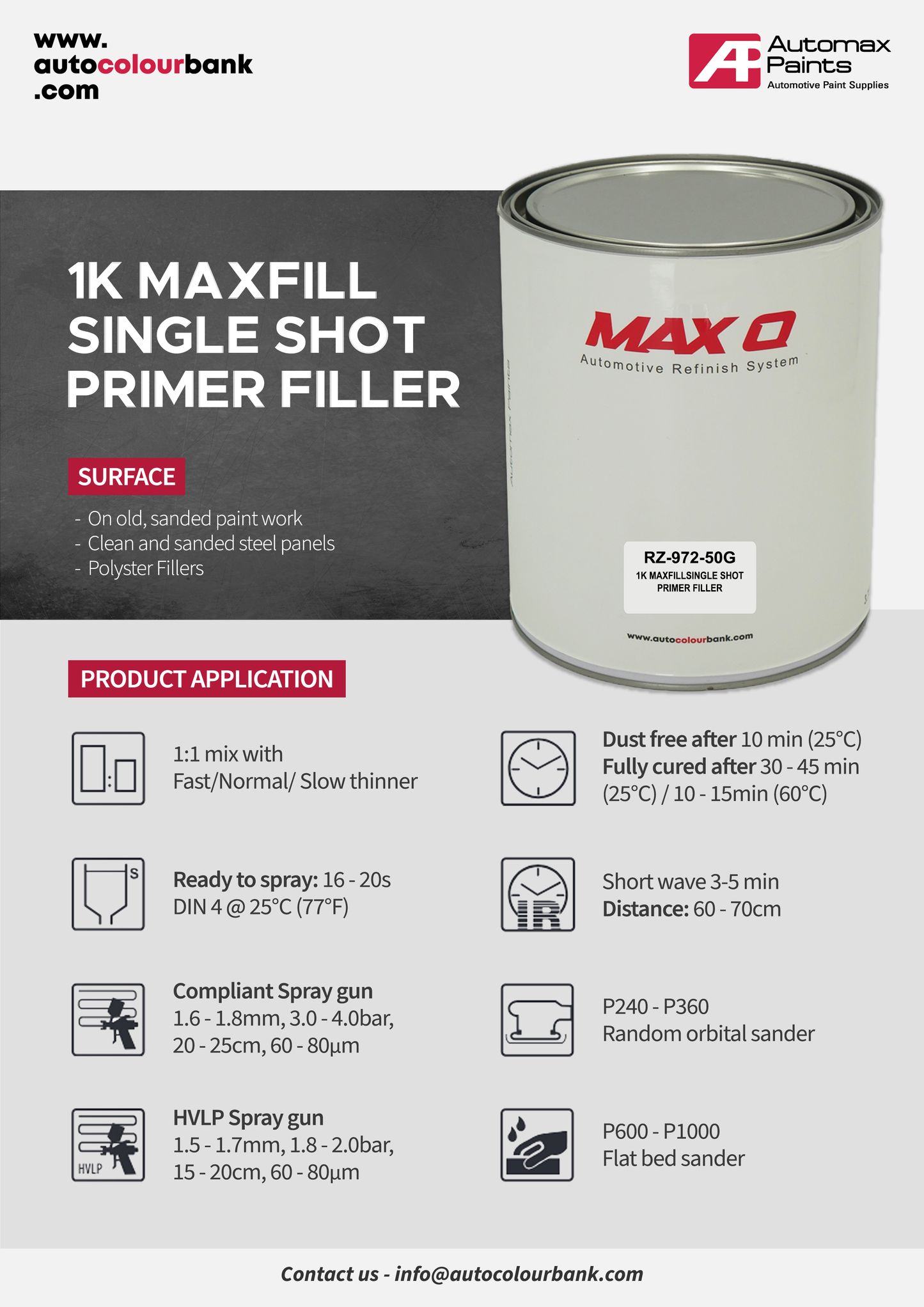 1K MAXFILL SINGLE SHOT PRIMER FILLER 3.75L (GREY)