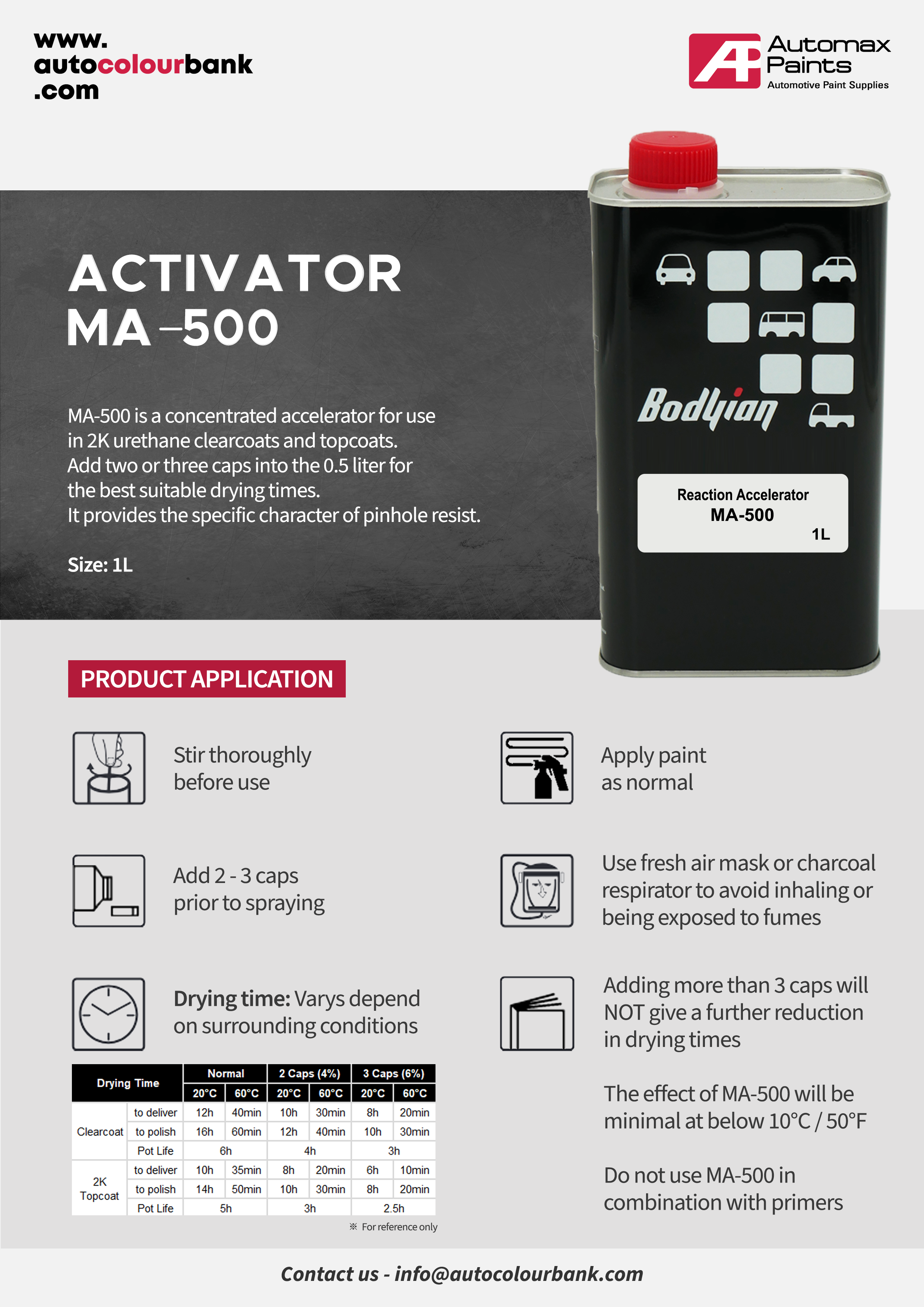 Bodyian MA-500 Reaction Accelerator 1Lt/Can