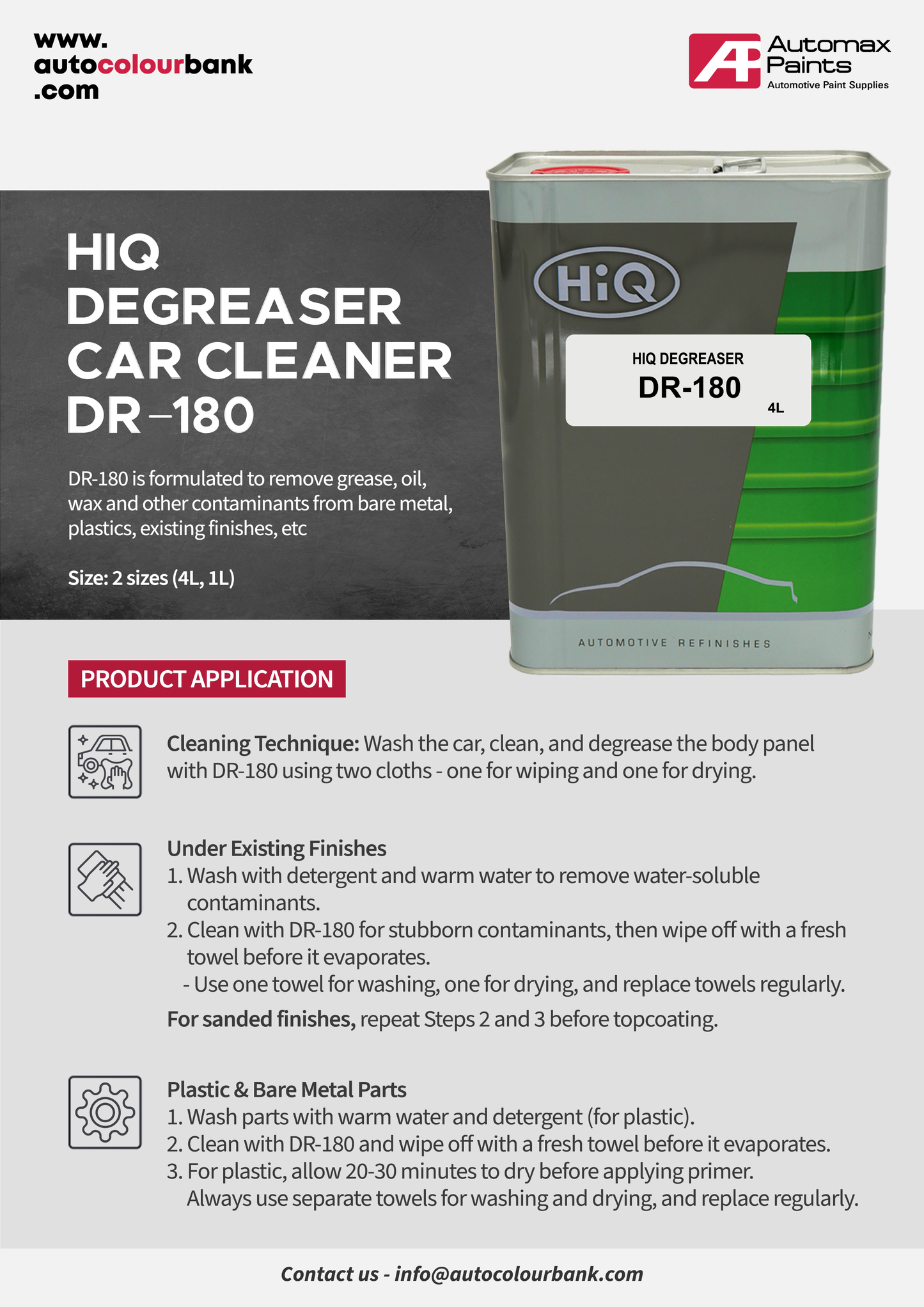 HIQ DEGREASER DR-180 (MK-200) 4Lt/Can*4EA