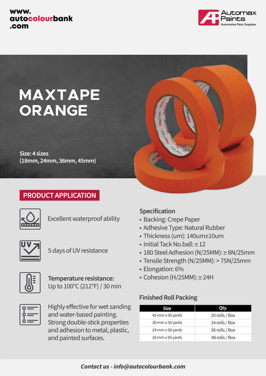 Orange MaxTape 45mm X 50 yards *1BOX(20 rolls)