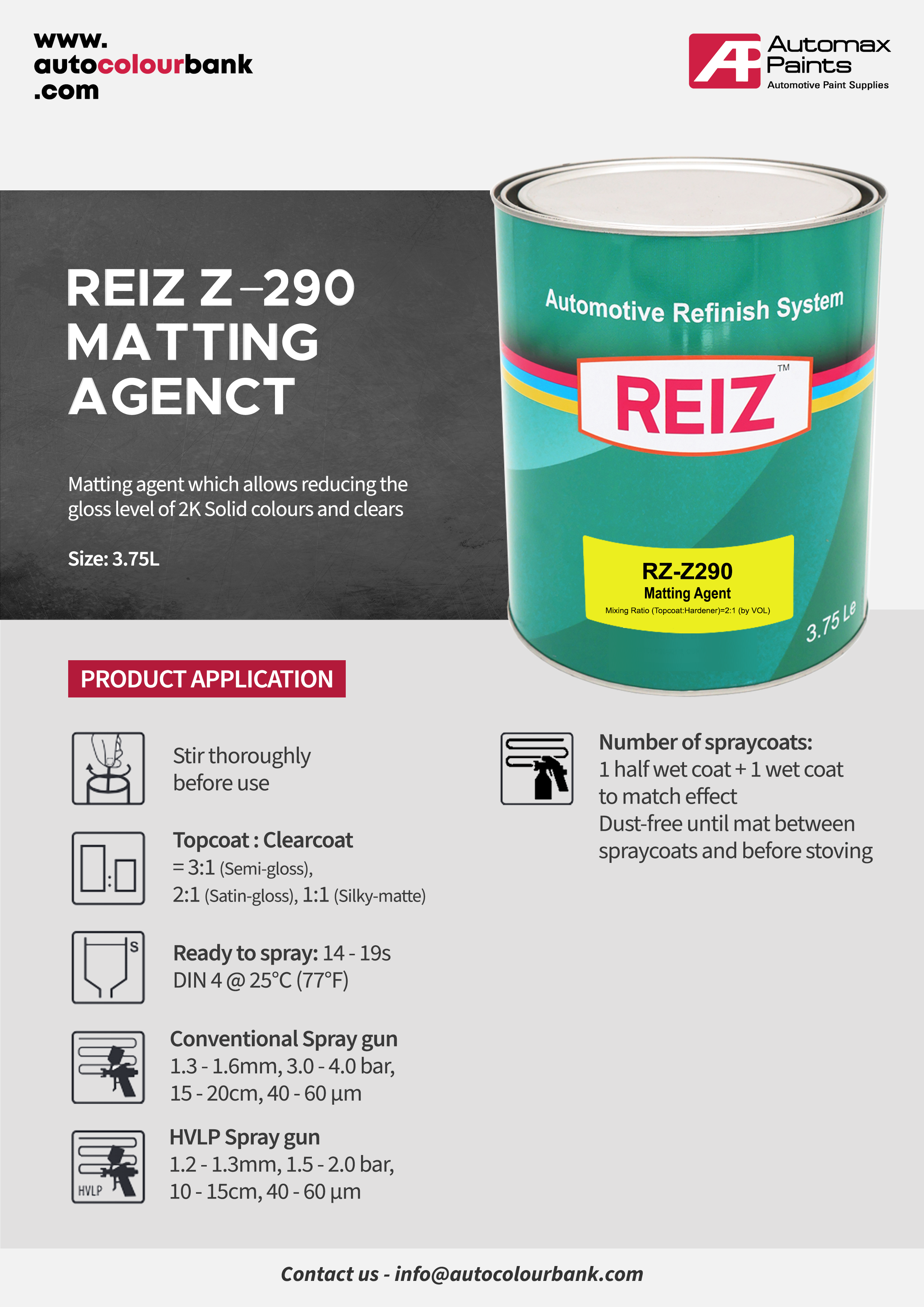 Z290 2K MATTING AGENT 3.75Lt/Can