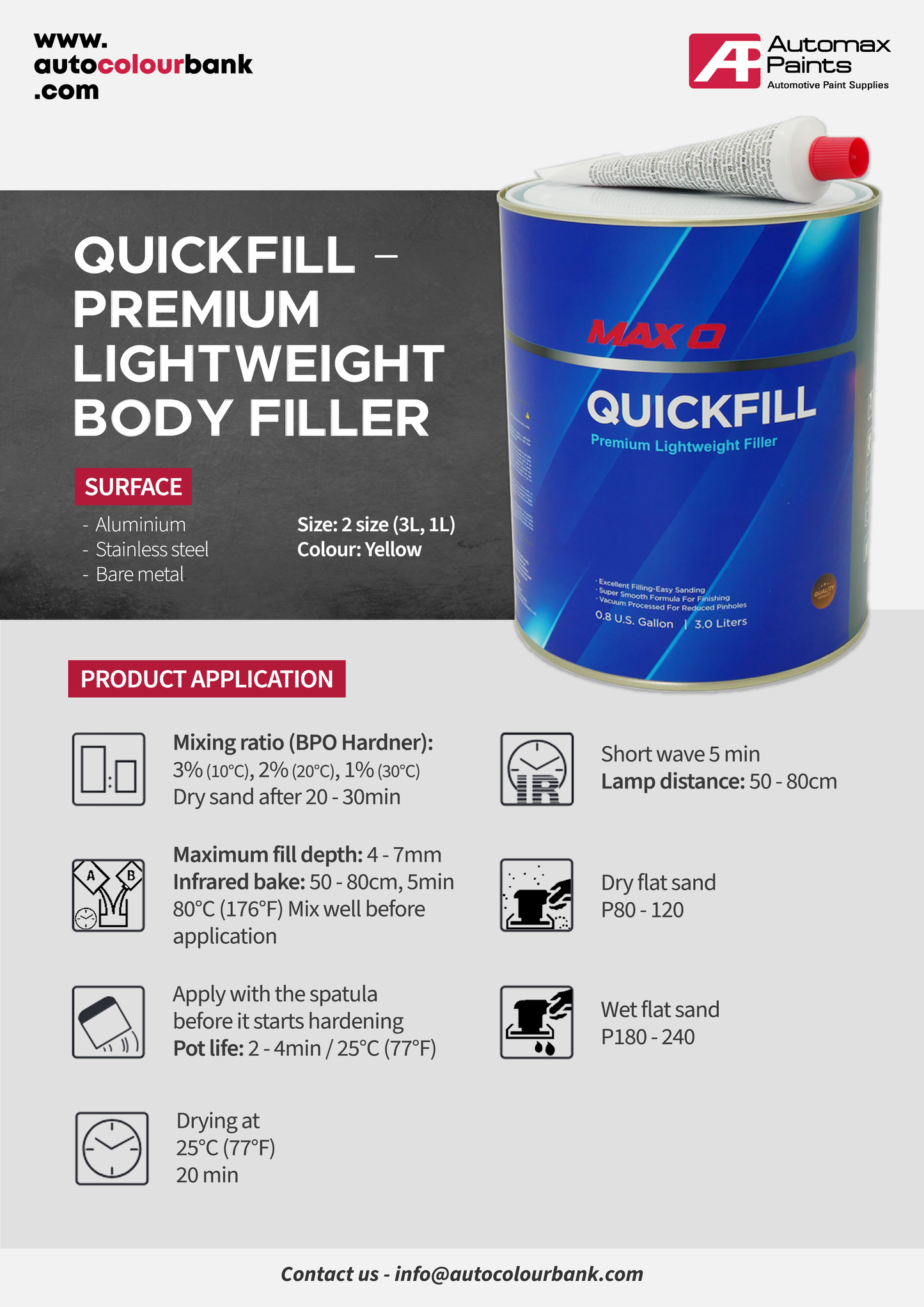 Quickfill - Premium  Lightweight Body filler 3L