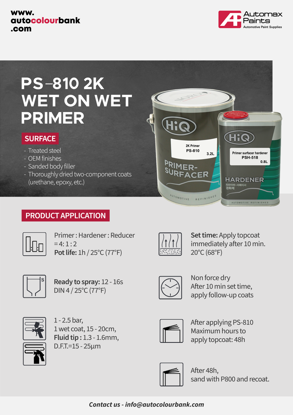 HiQ PS-810 2K WET ON WET PRIMER KIT (5L)