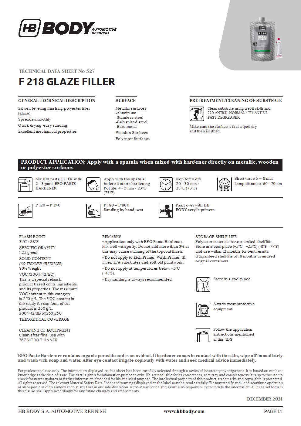 F218 Glaze Filler 500ml