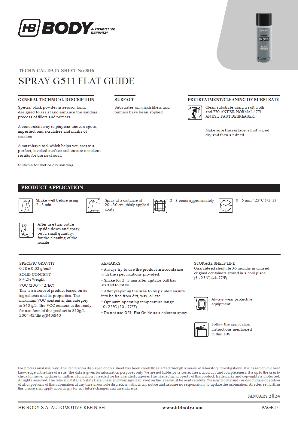 SPRAY G511 FLAT GUIDE