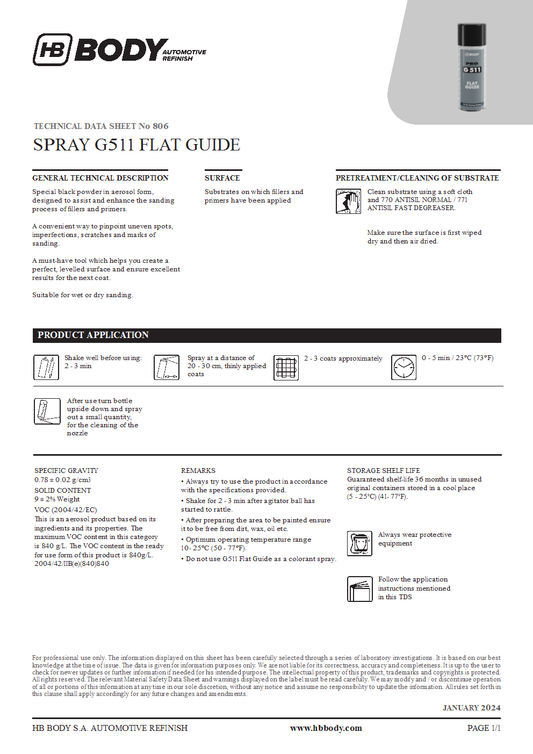 SPRAY G511 FLAT GUIDE