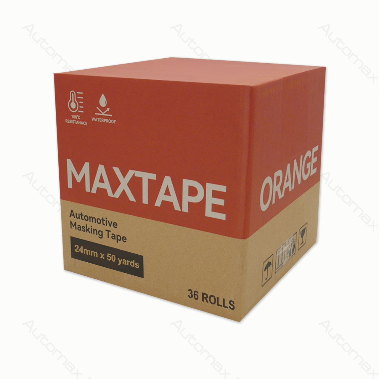 Orange MaxTape Masking 24mm X 50 Yards (1 Box)