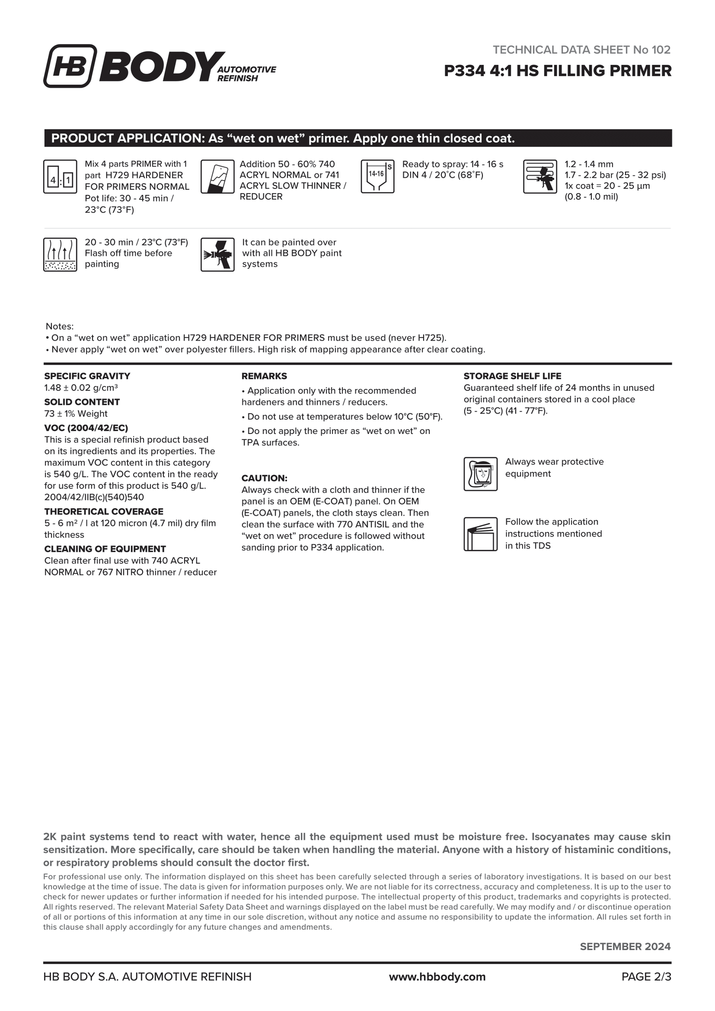 P334 4:1 HS Filling Primer GREY 4Lt/Can