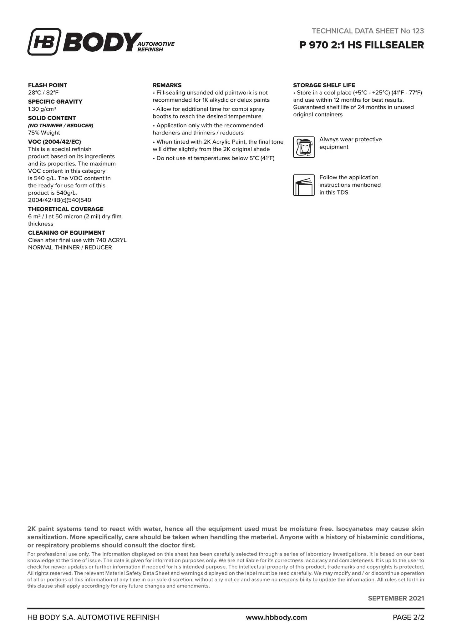 P970 2K 2:1 HSTransparent Fillsealer 1L