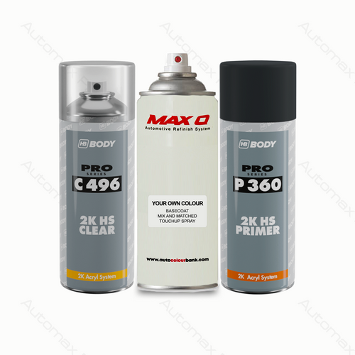 Automotive Refinish Spray Can Kit – Primer, Colour & Clearcoat