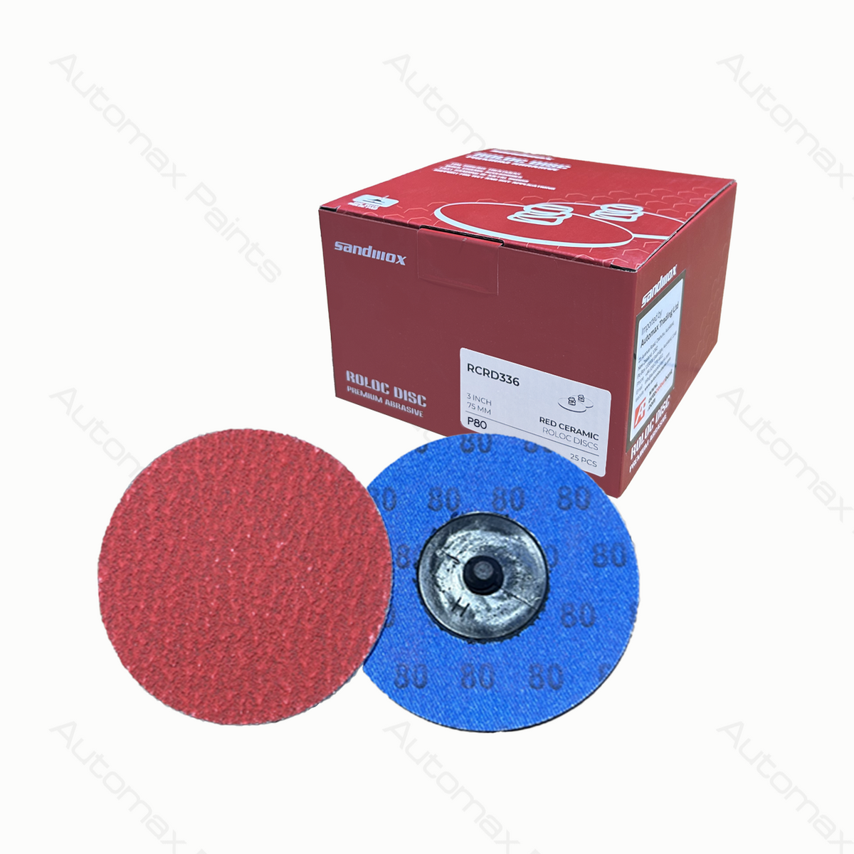 75mm Roloc Disc P80 Ceramic | Automotive Red Grinding Discs 25 Pack NZ ...