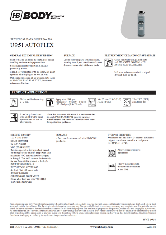 U951 Autoflex Underbody Black 1Lt/Can