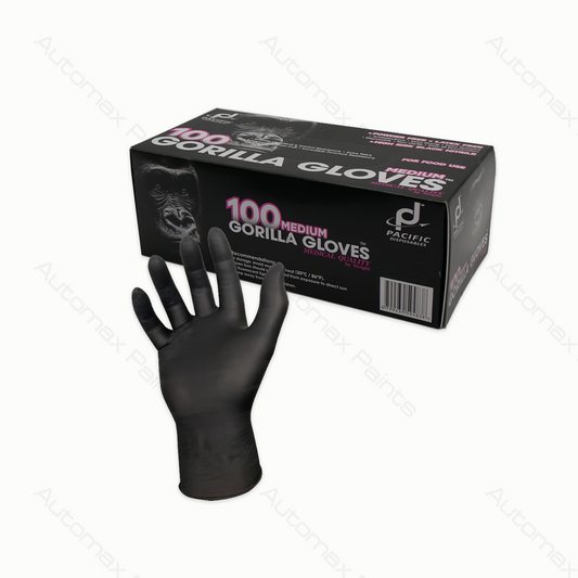 Gorilla Nitrile Glove Black Powder Free 100 Gloves Medium