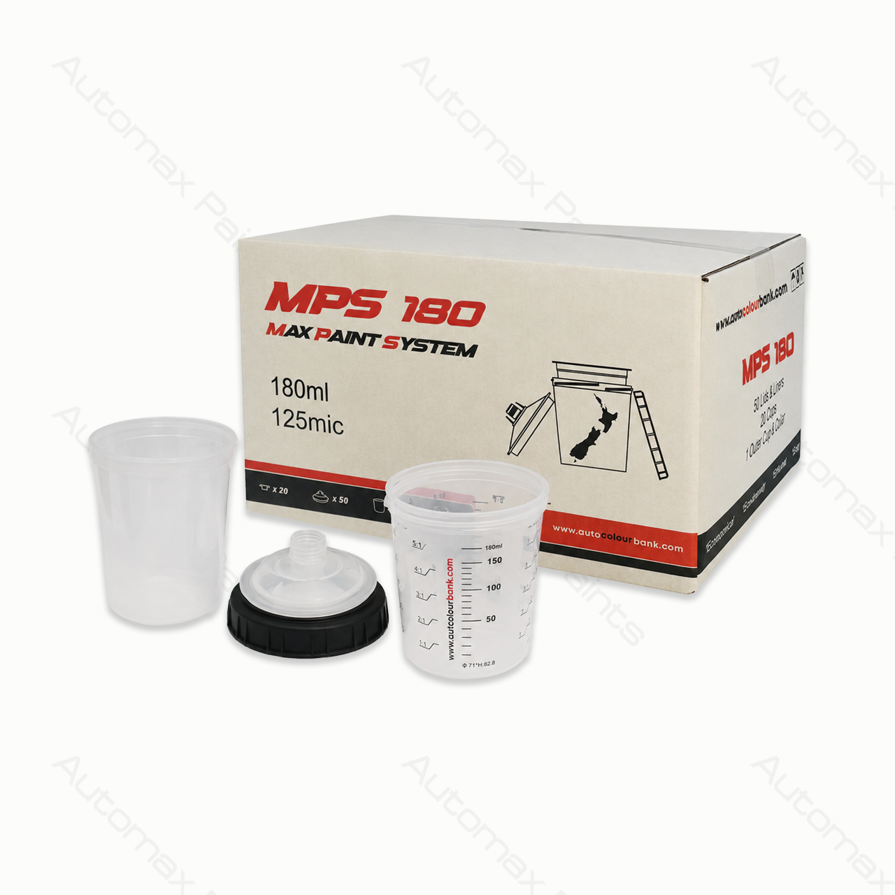 MPS Disposable Spray Gun Cup Set 180ml - 50 Cups