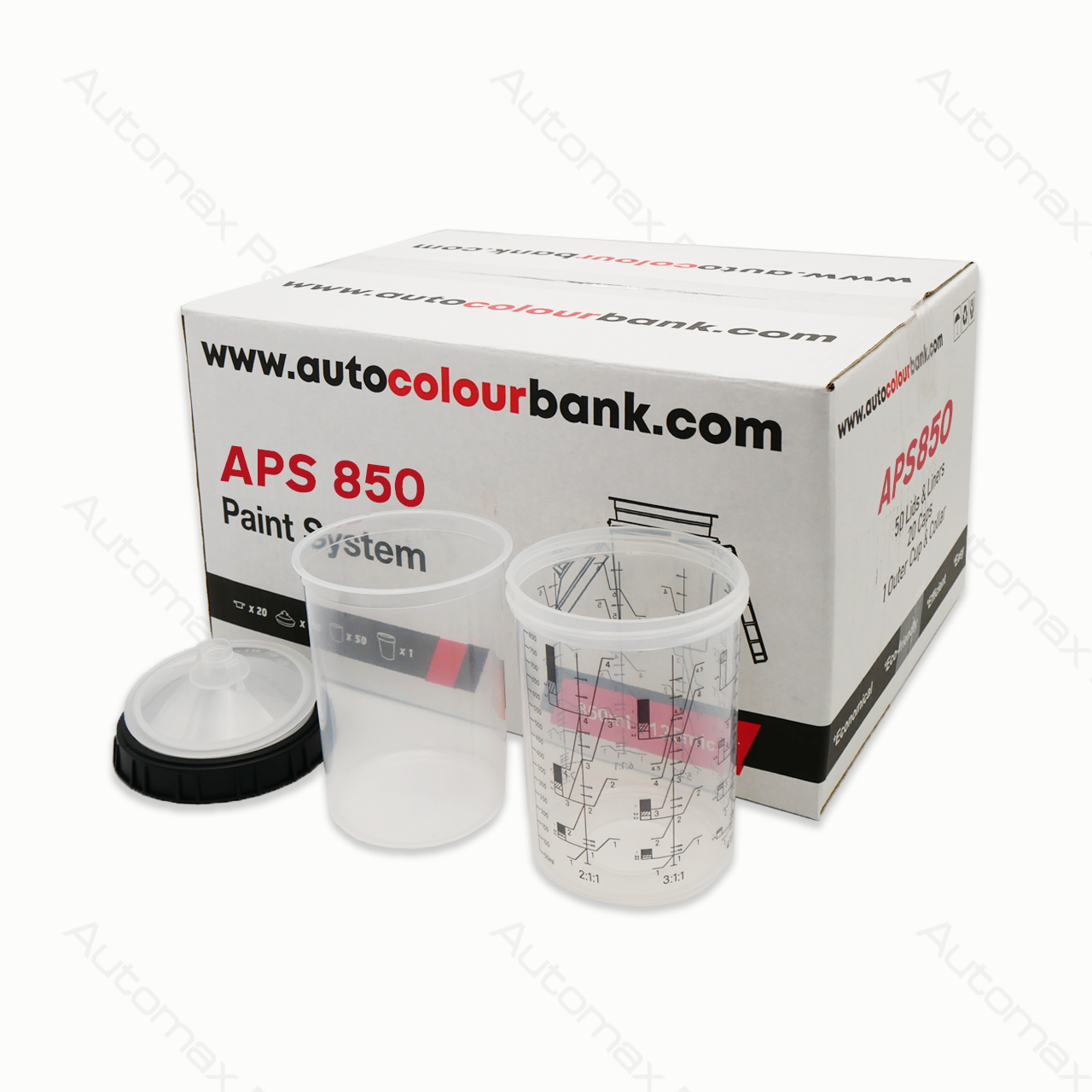 MPS CUP with Collar (125um) 850cc. Inner Cup 50pcs liner+50pcs lid+20pcs Stopper + hard cup
