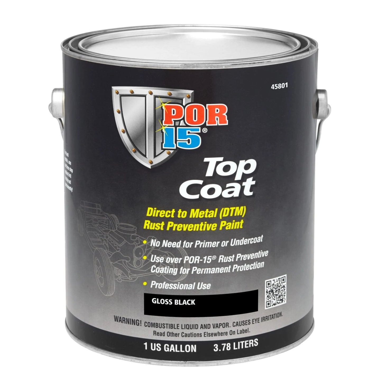POR15 Top Coat Gloss Black - Gallon